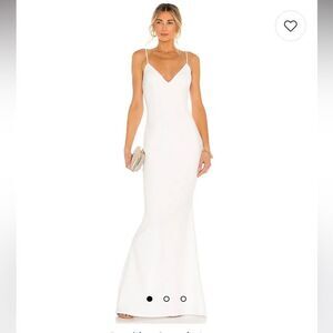 Katie May Bambina Open Back Gown Maxi Dress in Ivory.Size M